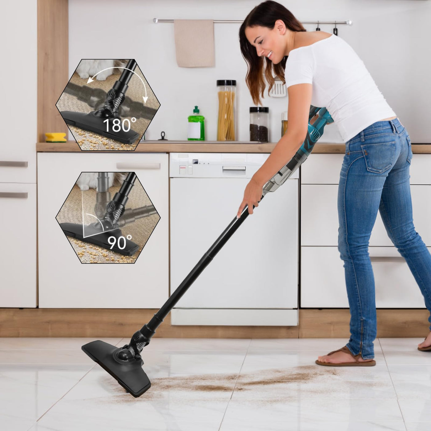 Akku Handstaubsauger,Akku Staubsauger für Makita 18V Batterie,10000Pa 4-in-1 Multifunktionaler Staubsauger, Bodendüse, 0.75 L Staubbehälter, für Zuhause und Auto, Tierhaare (ohne Batterie)