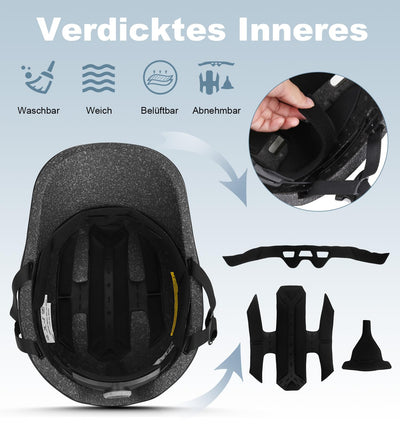 Shinmax Fahrradhelm Herren Damen Erwachsene Cityhelm Urban Radhelm mit Visier Stylischer Fahrradhelm für Frauen Pendeln City Roller Leichtgewicht Einstellbare Rennrad Helm 57-62 cm