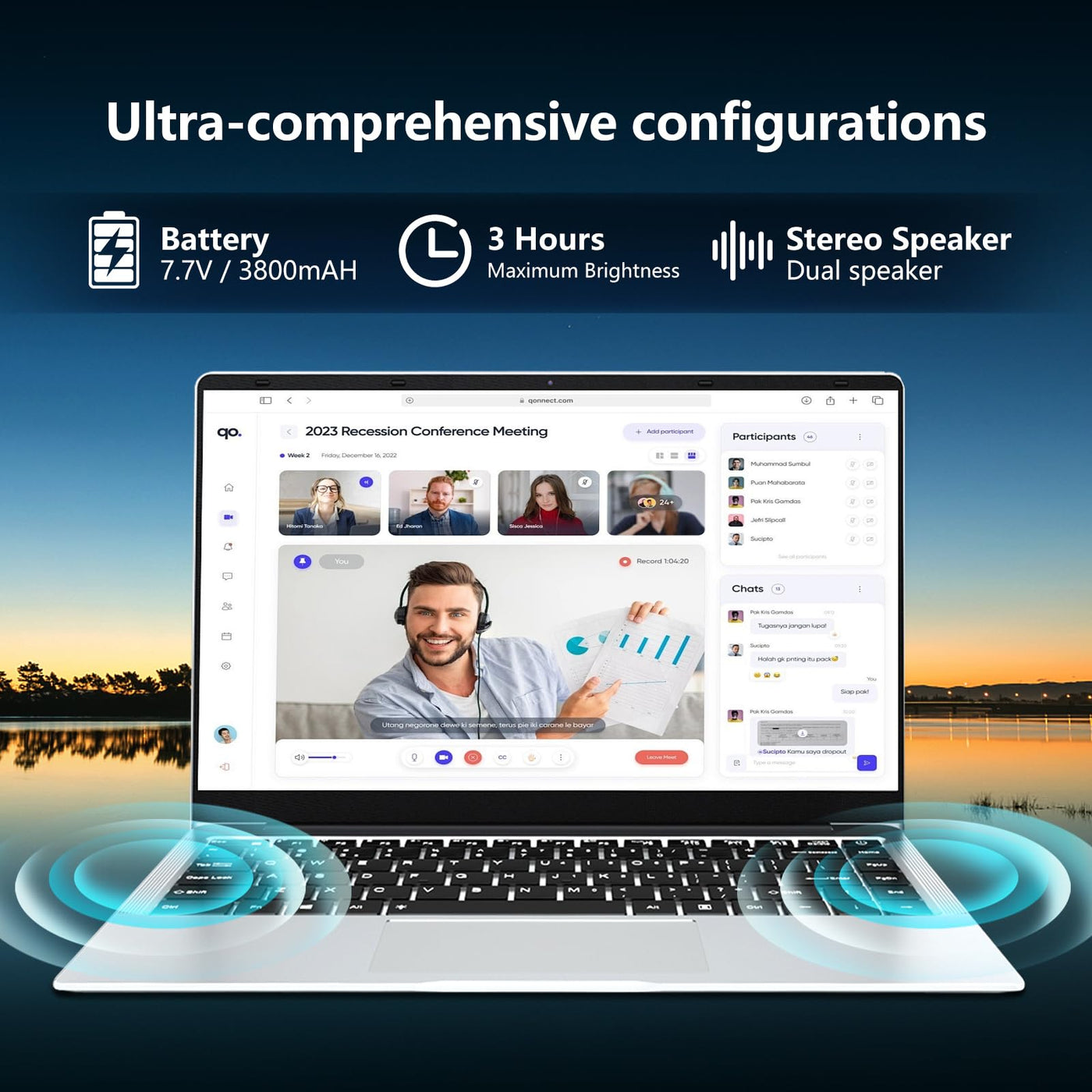 14,1 Zoll Laptop, Notebook 6 GB RAM 256 GB SSD, Celeron N4000 CPU, 180° Flip Screen FHD 1080P, Win 11 Pro Laptop mit Mini-HDMI, USB 3.0, 5000 mAh Akku, Silber Schlanker und leichter PC-Computer