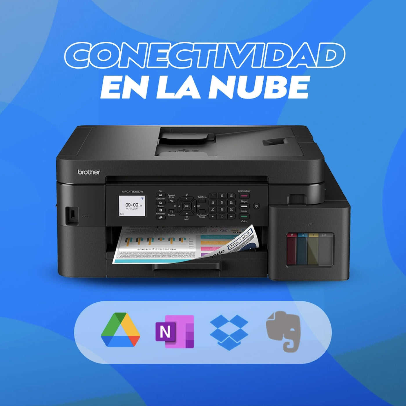 Brother Multifunktionaler Farbtintenstrahldrucker MFC-T930DW der InkBenefit Tank-Serie, Wireless-Konnektivität und Duplexdruck