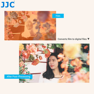 JJC 35mm Film Negativ Scanner, Film Digitalisierungsadapter Mit LED Beleuchtungsset, Dia und Filmhalter Zum Kopieren von Negativfilmen, Zubehör für Film und Dia Scanner