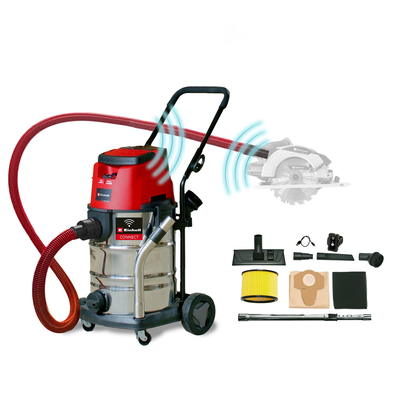 Einhell Professional Akku-Nass-Trockensauger TP-VC 36/30 S Auto-Solo Power X-Change (Li-Ion, 36 V, Auto-Start Konnektivitätsfunktion, ECO-/BOOST-Funktion, ohne Akku & Ladegerät)