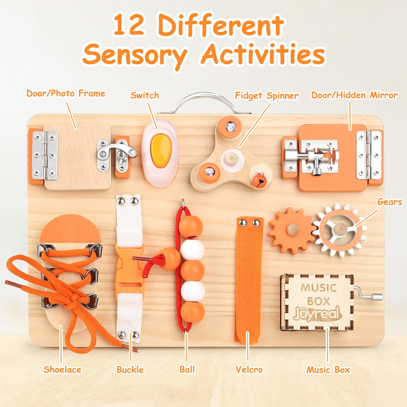 Joyreal Motorikbrett Activity Board Montessori Spielzeug Busy Board Montessori Brett Motorikspielzeug Sensorik Spielzeug