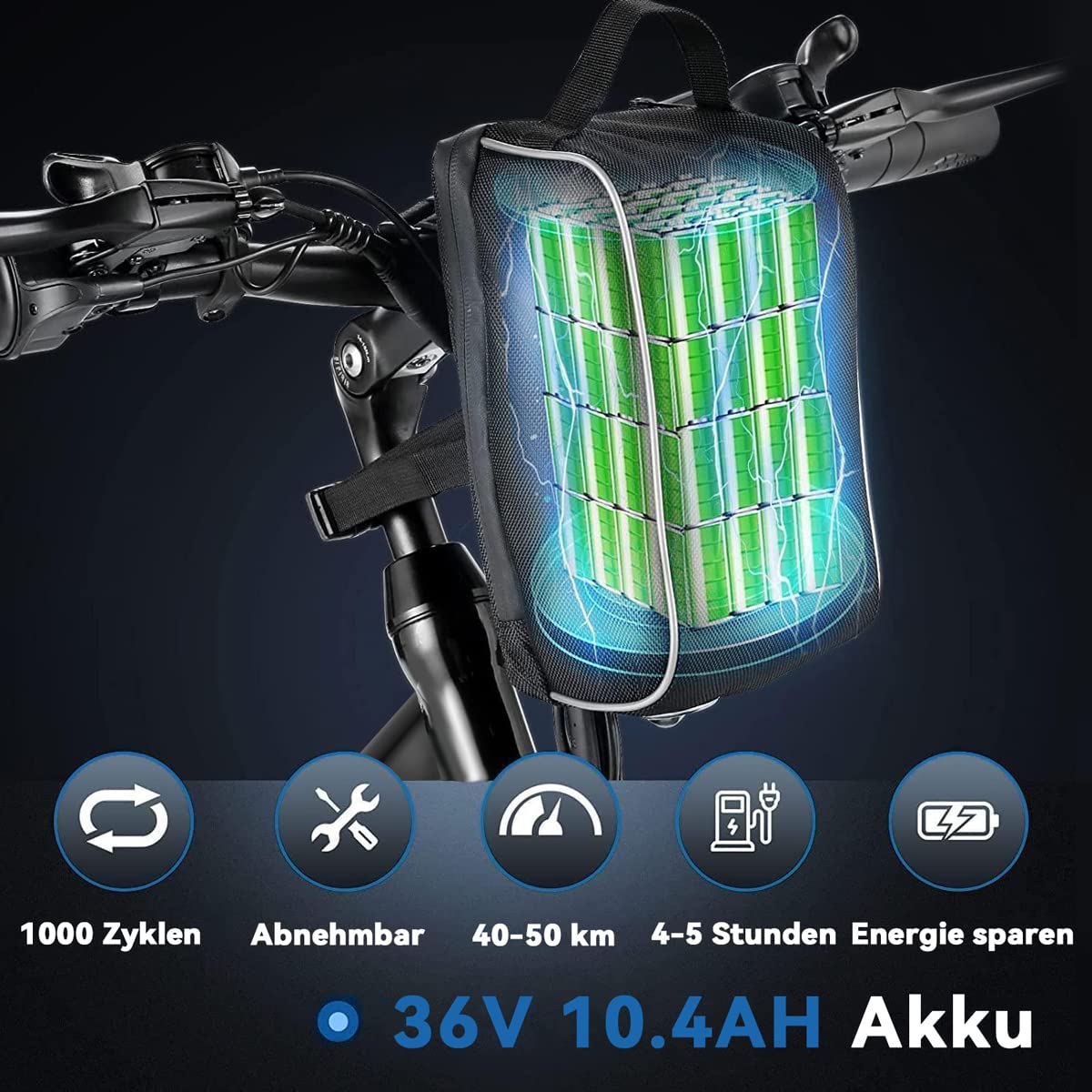 MYATU E-Bike 26 Zoll Elektrofahrrad faltbar E-Klapprad Pedelec mit 36V 10,4Ah Akku für eine Reichweite bis 60km, 250W Motor und Shimano 21-Gang E-Mountainbike, Schwarz