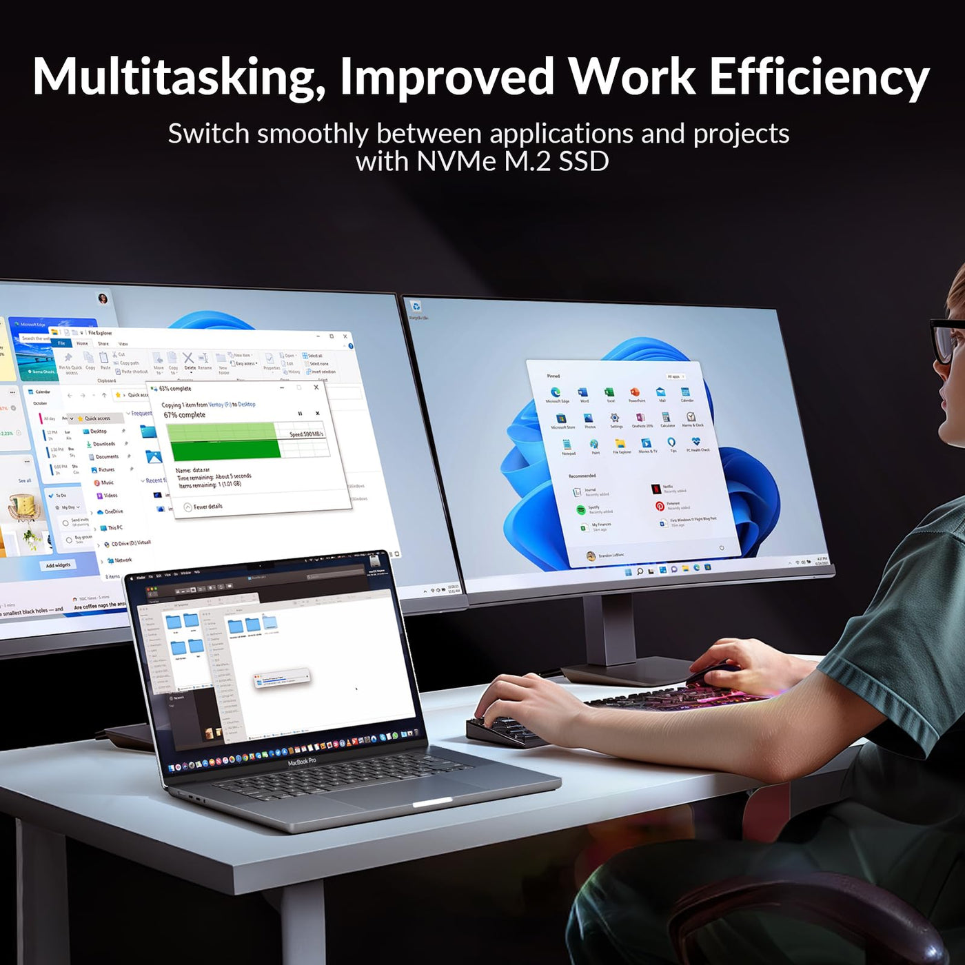iDsonix M.2 SSD 1 TB, PCIe Gen3x4, Geschwindigkeit bis zu 3.100 MB/s, M.2 2280 NVME 1 TB SSD mit 3D NAND Flash und Kühlkörper, internes Solid State Laufwerk für Laptop, Desktop, Mini PC und Computer