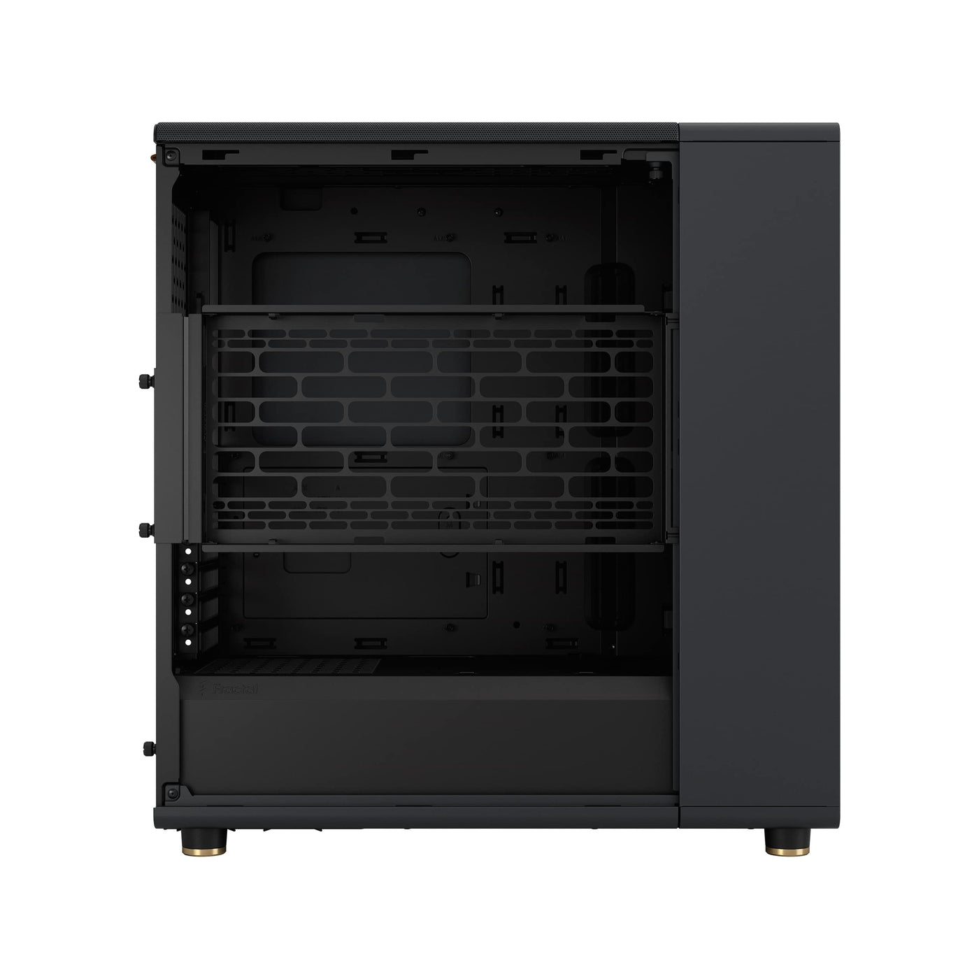 Fractal Design North Charcoal Black - Wood Walnut Front - Mesh Side Panels - Two 140mm Aspect PWM Fans Included - Intuitive Interior Layout Design - ATX Mid Tower PC Gaming Case