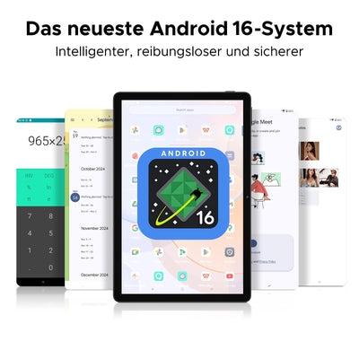 DOOGEE U11 Android 16 Tablet 11 Zoll Gemini AI 16GB RAM +128GB ROM (2TB TF) 8580mAh Gaming Tablet Unisoc T7200 Octa-Core 13MP+5MP Tablets PC 2.4G+5G WLAN GMS/ WidevineL1/ 3.5mm Audio/GPS/Face ID/OTG