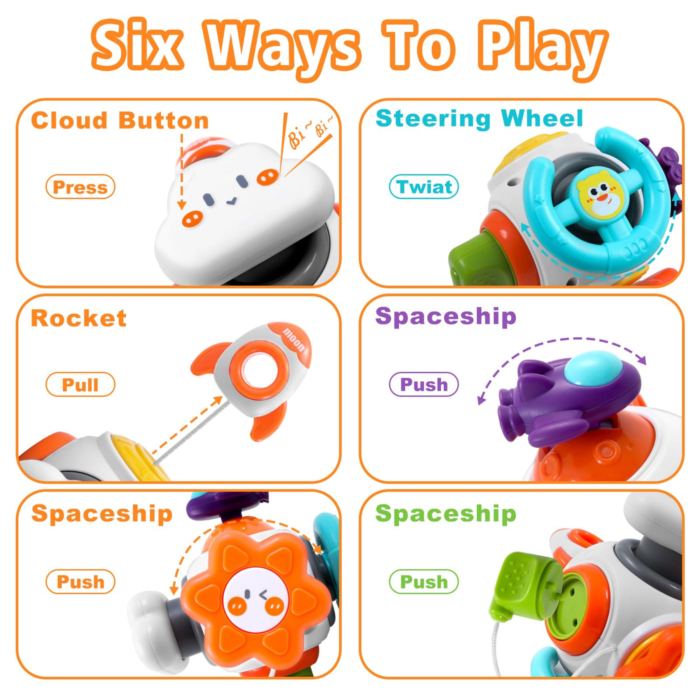 Montessori 6-in-1 busy sensorisches Aktivitätswürfelspielzeug für Babys im Alter von 1 bis 3 Jahren-lustiges lehrreiches und tragbares Spielzeug für Zuhause und Reisen Frühes Spielzeug für Kleinkinder