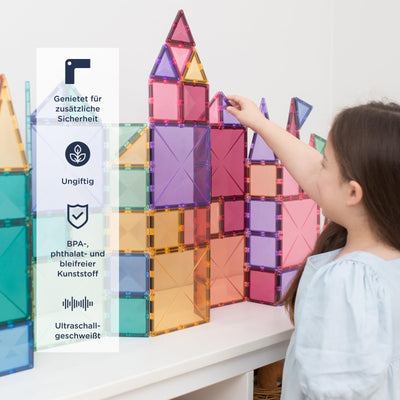 CONNETIX Magnetische Fliesen Pastell Kreativpaket, 120 Stück