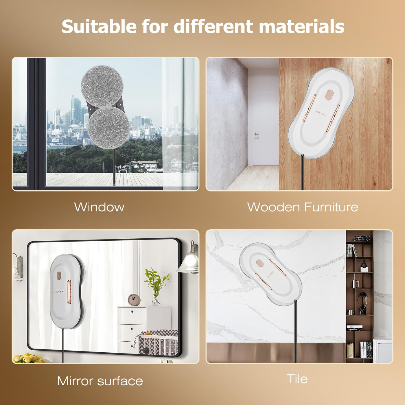 CHOVERY 3000Pa Fensterputzroboter, Fensterroboter mit Sprühfunktion, Automatischer Fensterputzer, Fensterreiniger Roboter Elektrisch mit Dual-Wasserspray, CL3