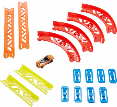 Hot Wheels GLC88 - Track Builder Unlimited Vielseitiges Kurven Set Zubehörteile, Spielzeug Autorennbahn ab 6 Jahren