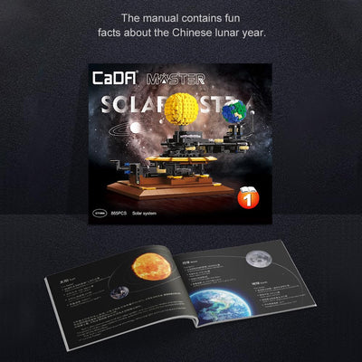 CaDA Klemmbaustein C71004W Technik Sonnensystem Set, 865 Teile Master Bausteine, in luxuriöser Originalverpackung