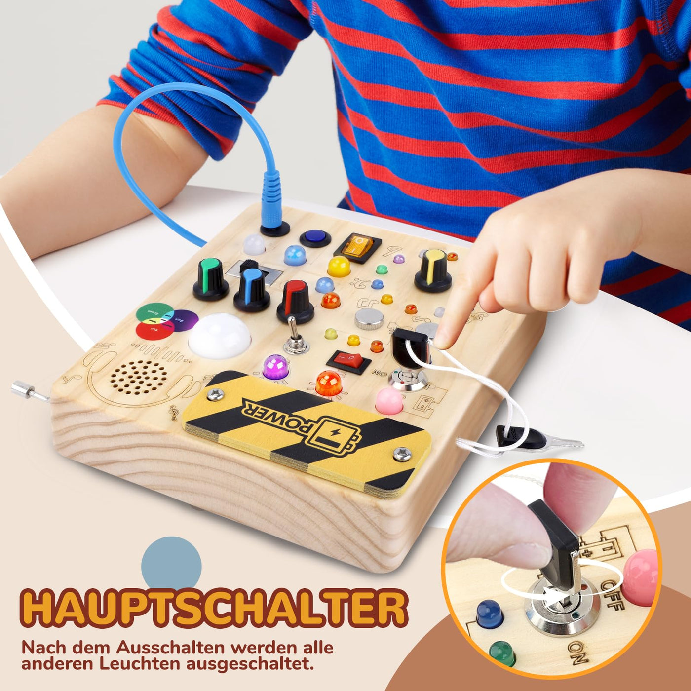 Busy Board Montessori Spielzeug ab 1 Jahr Kinder Lernspielzeug für 1 2 3 Kleinkinder, Sensorisches Spielzeug für Jungen & Mädchen