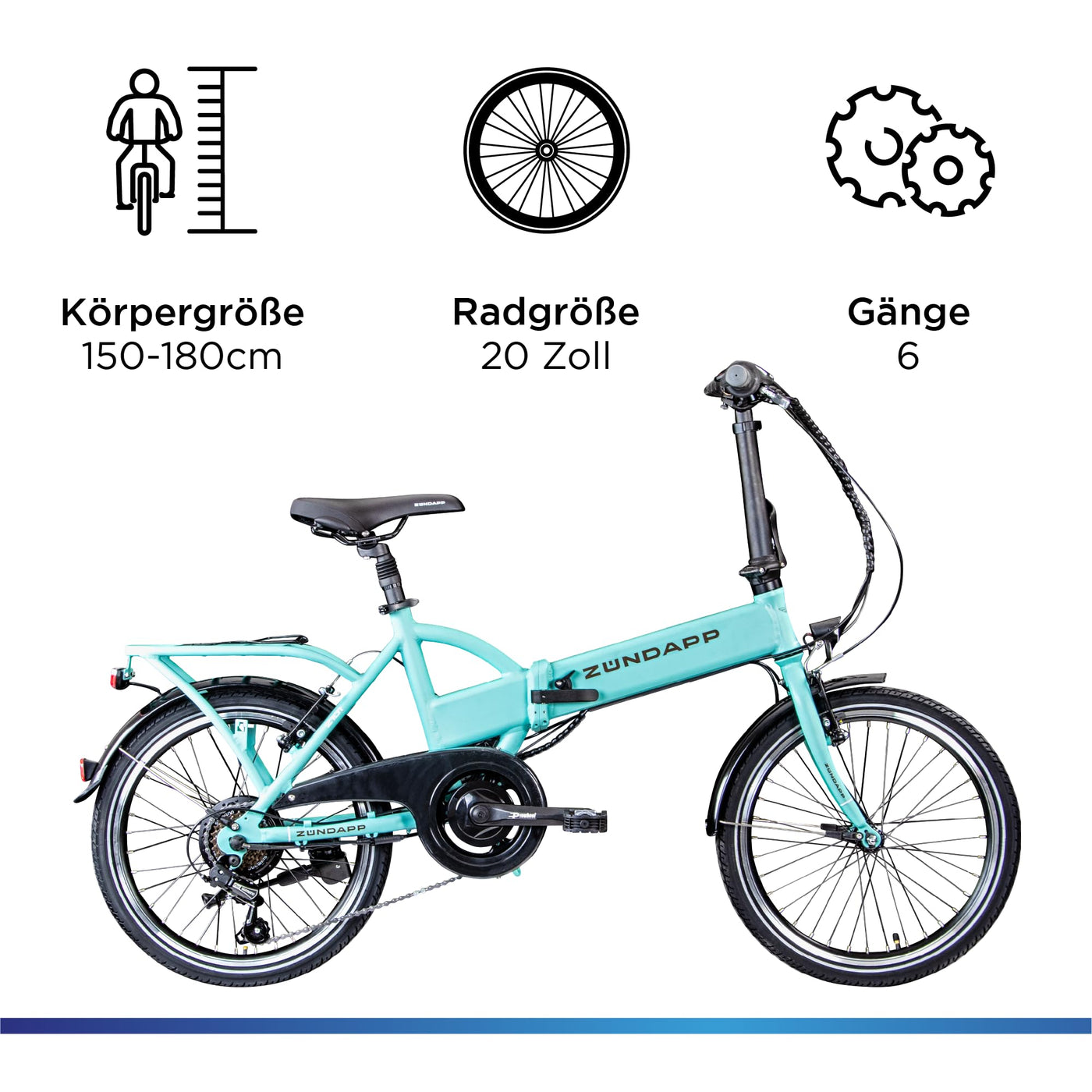 ZÜNDAPP Z101 20 Zoll E Bike Faltrad Damen Herren Elektrofahrrad klappbar Fahrrad Elektro Klapprad Ebike Pedelec E-Bike Erwachsene Klappfahrrad