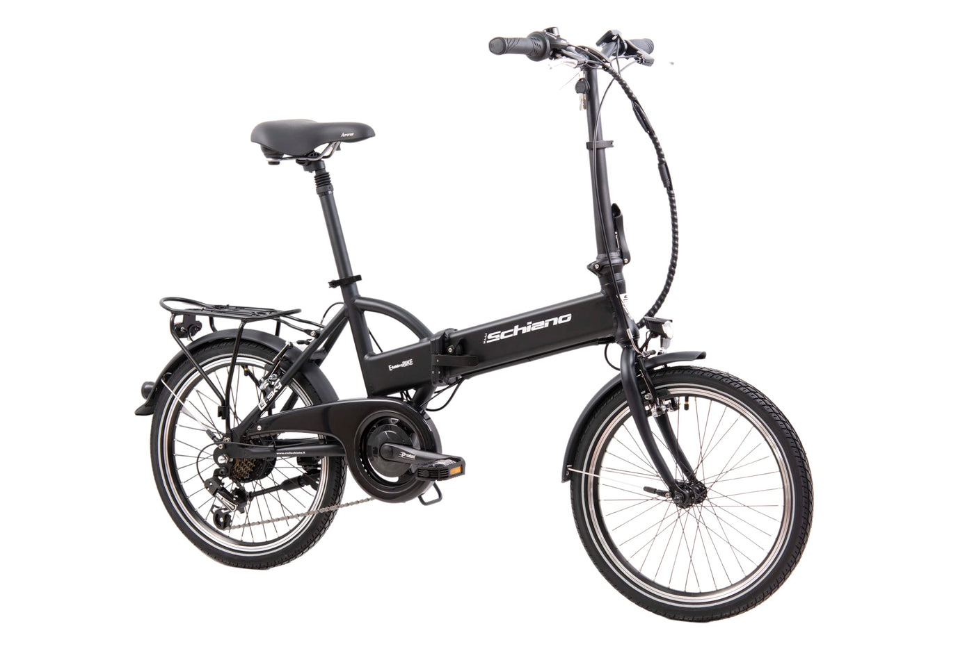 F.lli Schiano E-Sky, E Bike Klappbar 20 Zoll, 36V 7.8Ah Abnehmbarer Akku, Motor 250W 40Nm, Klapprad Ebike für Herren/Damen, Schwarz