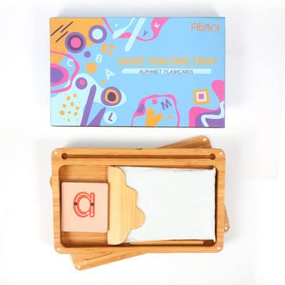 Montessori sandtablet Frühes Training Buchstaben und Zeichens pielzeug Holz Montessori Sandtisch Lerns pielzeug für Frühe motorische Entwicklung bei Kindern(Weiß)