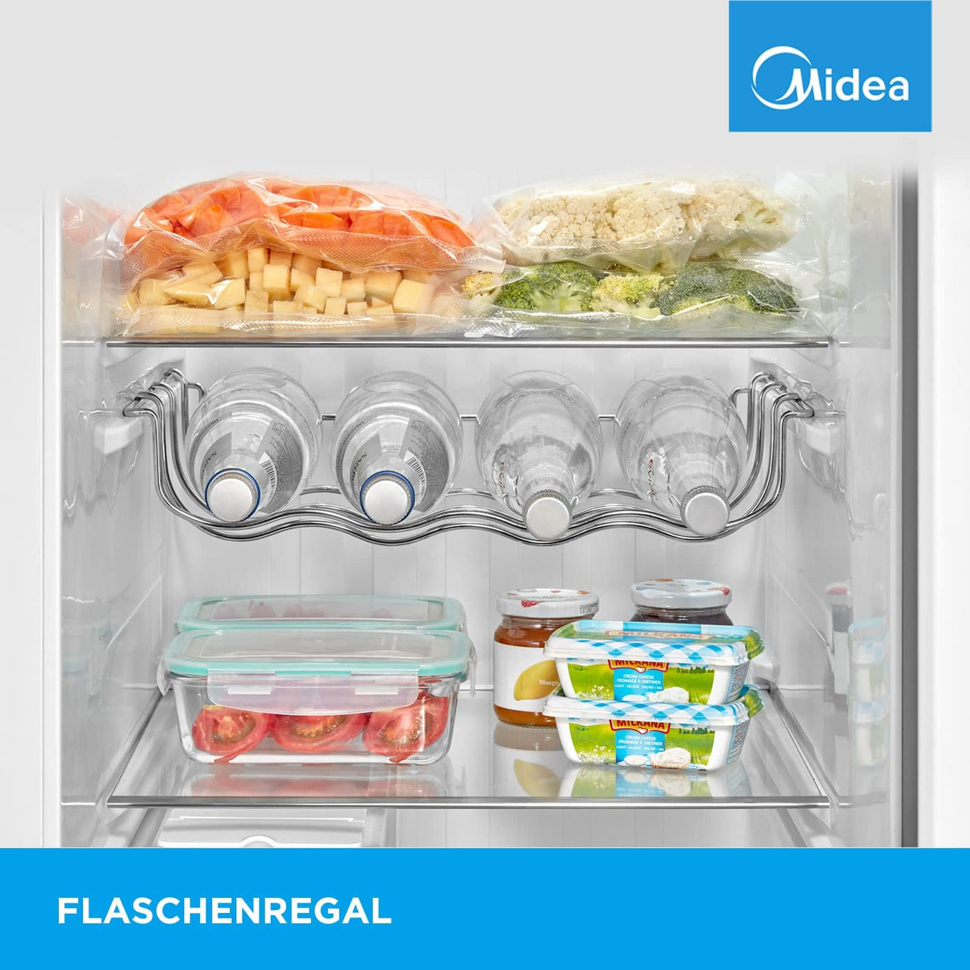 Midea MERS530FGD02 Side-by-Side Kühl-/Gefrierkombination/NoFrost/Inverter Technologie/Indoor Ice Bar/Twin Control/176,5 cm Höhe/335 L Kühlen/197 L Gefrieren/256 kWh/Jahr