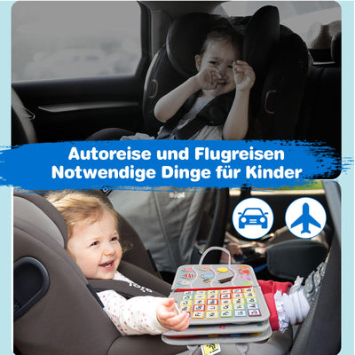 JHkim Montessori Busy Board Deutsch, Kinder Spielzeug ab 1 2 3 4 Jahre, Activity Board, Geschenke für Junge Mädchen, Kinder Sensorik Lernspielzeug, Motorikbrett für Reise Auto Flugzeug