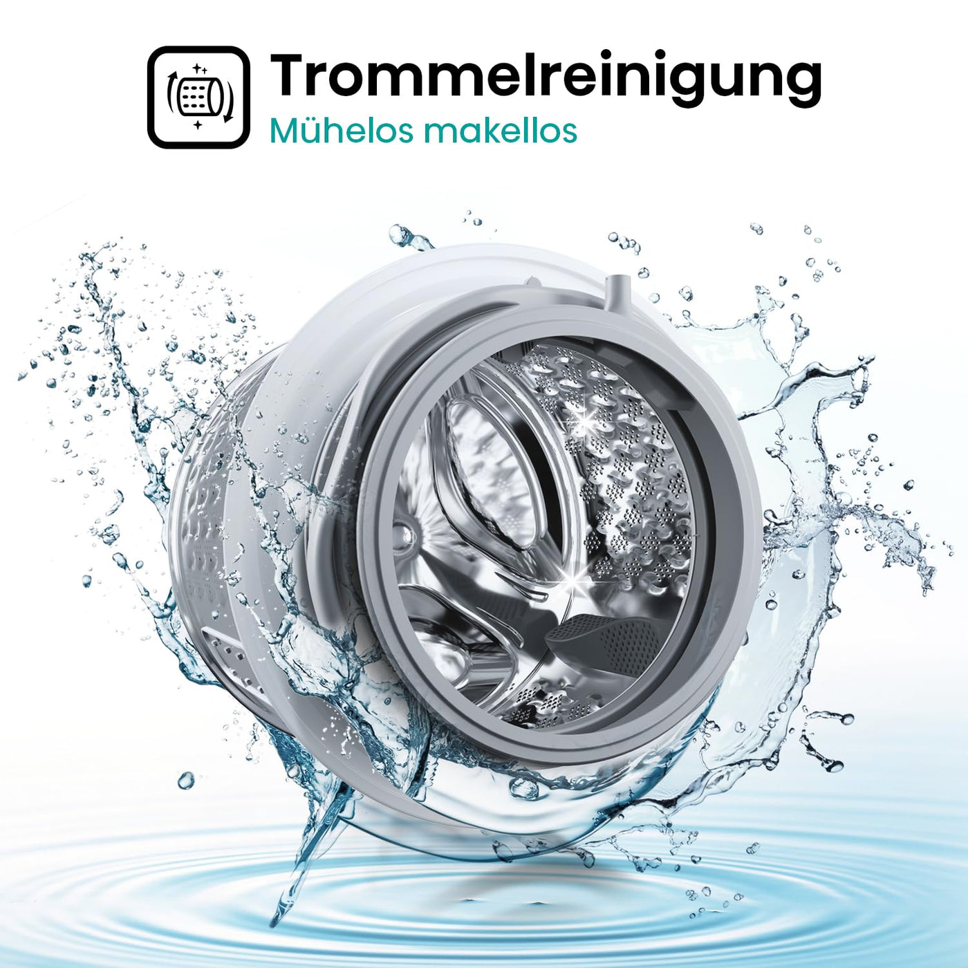 Hisense WFQA8014EVJM Waschmaschine mit Dampffunktion/ 8 kg/AquaStop/ 1400 U/min /15 Programme/Inverter PowerDrive Motor/Edelstahltrommel/Kindersicherung/Trommelreinigung/Weiß