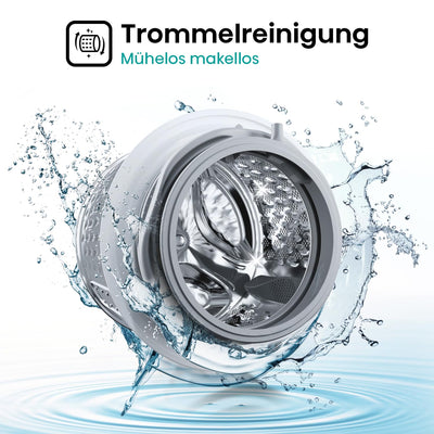 Hisense WFQA8014EVJM Waschmaschine mit Dampffunktion/ 8 kg/AquaStop/ 1400 U/min /15 Programme/Inverter PowerDrive Motor/Edelstahltrommel/Kindersicherung/Trommelreinigung/Weiß