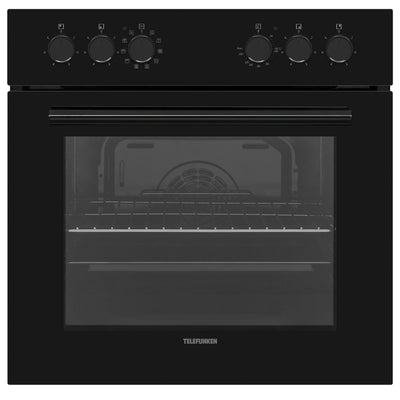 Telefunken ECH65A-B2 Einbauherd-Set | Elektro-Herd-Kochfeld-Kombination | Backofen mit Grill und Umluft | Rahmenloses Glaskeramik-Kochfeld mit 4 Zonen | 65 Liter | 60 cm | Edelstahl