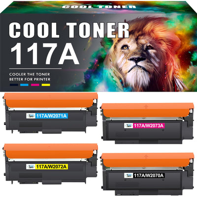 Cool Toner Kompatibel für HP 117A Toner Set als Ersatz für Color Laser MFP 178nwg 179fwg 150nw 179fnw 150a 178nw W2070A W2071A W2072A W2073A Tonerkartusche (Schwarz Cyan Gelb Magenta 4er-Pack)