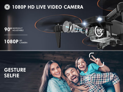 Drohne mit Kamera HD 720P für Kinder, RC Drone Quadcopter mit Kopflos Modus, 3D Flip, Höhenhaltung, Flugbahn, Spielzeug und Geschenke für Jungen Mädchen Anfänger