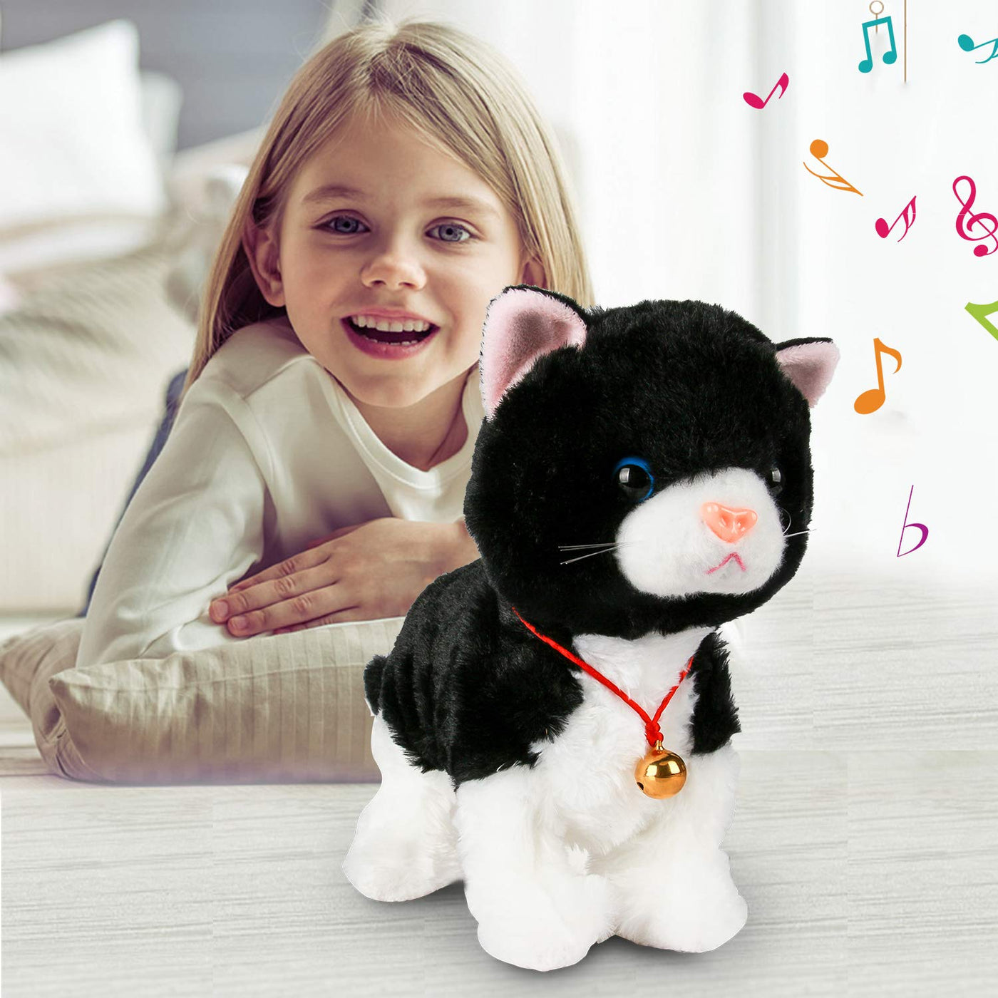 Smalody Interactive Plüschtiere, Neuheit Sound Control Elektronische Katze Elektronische Haustiere Roboter Katze Geschenk für Kinder