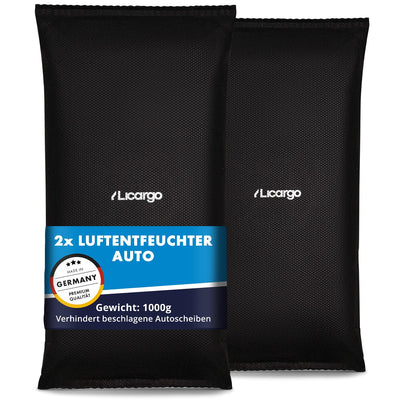 LICARGO 2x Luftentfeuchter (1kg) - Auto Entfeuchter gegen beschlagene Autoscheiben - wiederverwendbarer Innenraum Luftentfeuchter, Feuchtigkeitskissen für Auto
