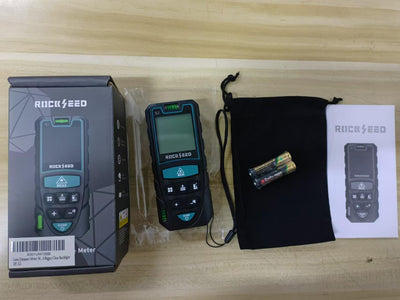 Laser-Entferungsmesser 50M,RockSeed Digitaler Lasermessgerät mit 2 Blasenebenen,Tragbarer Lasermessgerät M/In/Ft Einheit Hintergrundbeleuchtetes LCD zur Messung Entfernung/Fläche/Volumen/Pythagorean