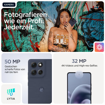 Motorola Moto g86 5G Smartphone (6,67“-Super-HD-Display, 50-MP-Kamera mit Moto-AI, 8/256 GB, 5100 mAh, Android 15) Pantone Golden Cypress, inkl. Schutzcover
