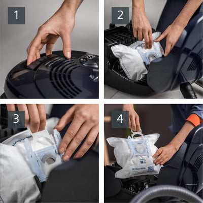 Siemens Staubsauger mit Beutel synchropower VS06B1110, Bodenstaubsauger, Hygiene-Filter, Bodendüse für Hartboden und Teppich, starke Saugleistung, langes Kabel, Fugendüse, 700 W, blau