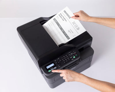 Brother MFC-L2827DW 4-in-1-Multifunktions-Laserdrucker, 32 ppm, Duplexdruck, 2-zeiliges LC-Display, Fast Ethernet, WLAN mit 5 GHz und USB 2.0