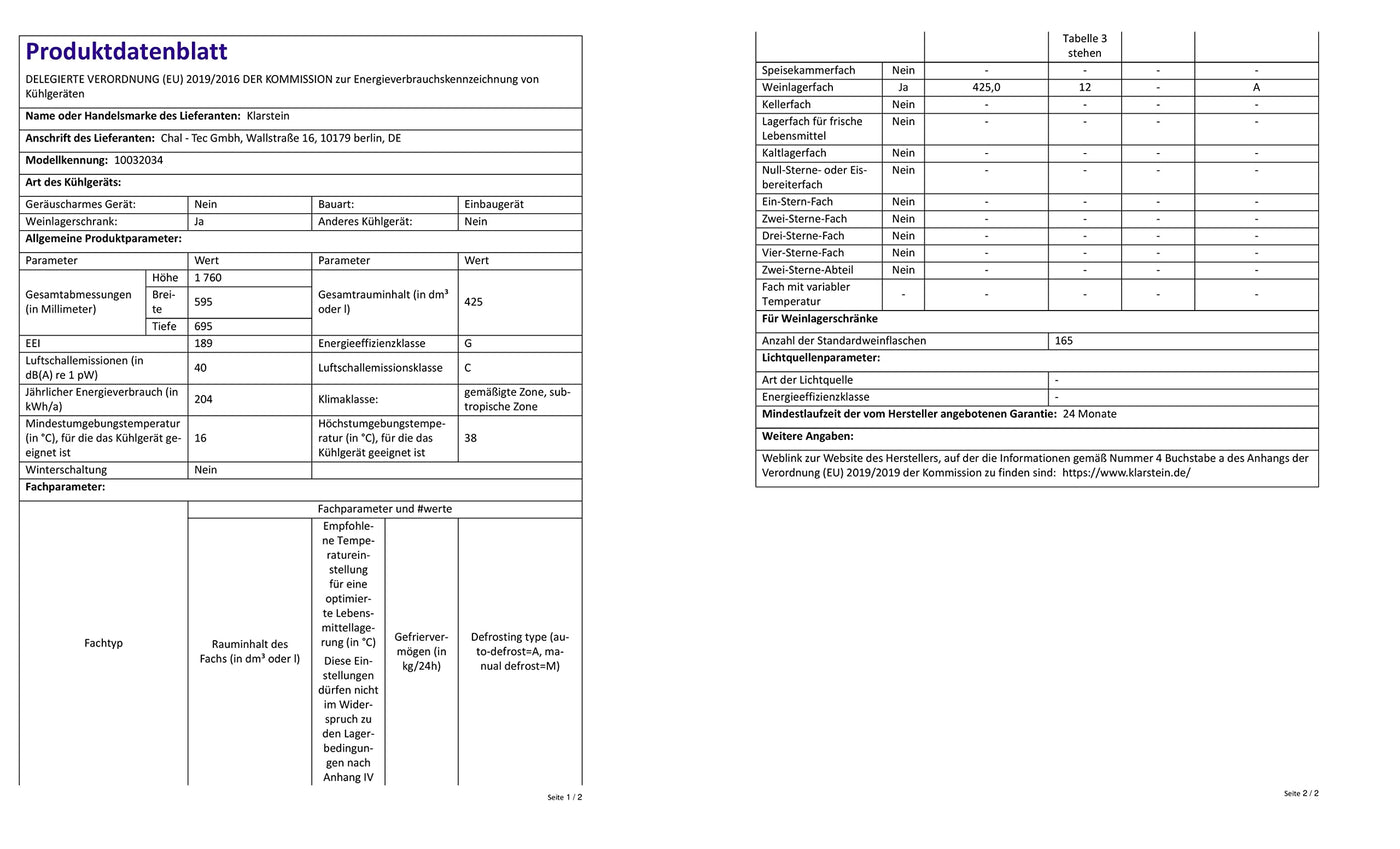 Klarstein Einbau-Weinkühlschrank, 2 Zonen Getränkekühlschrank Klein, Kleiner Weinschrank 433L, Wein-Kühlschrank Klein mit Glastür, Indoor/Outdoor Flaschenkühlschrank, Wine Fridge 165 Flaschen