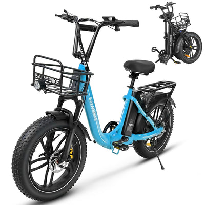SAMEBIKE E Bike Herren mit 48V 13Ah Batterie, 20 * 4.0 Zoll, 7-Gang Getriebe mit LCD-Display, 250W Motor & 25km/h, Reichweite bis zu 120km