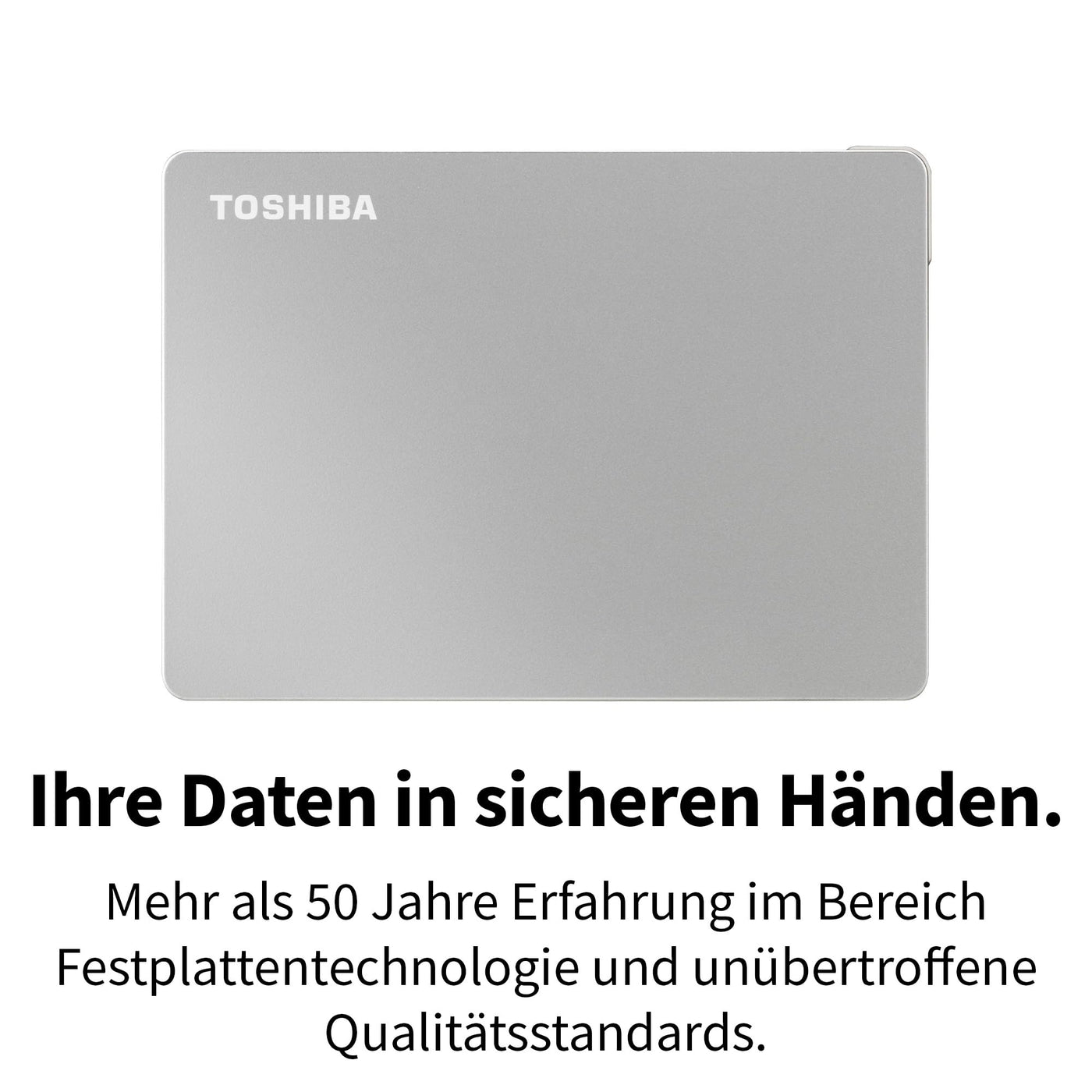 Toshiba 2TB Canvio Flex Portable External Hard Drive for Mac, Windows PC and Tablet use, compatible with most USB-C and USB-A devices, Silver (HDTX120ESCAA)
