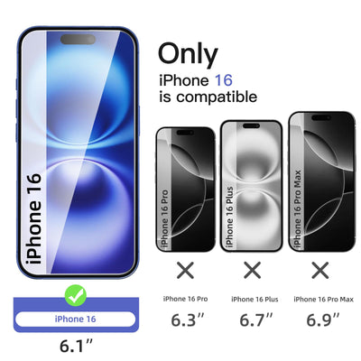 NEW'C 3 Stück, Panzer Schutz Glas für iPhone 16 (6,1"), Frei von Kratzern, 9H Härte, HD Displayschutzfolie, 0.33mm Ultra-klar, Ultrabeständi