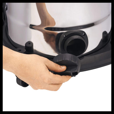 Einhell Nass-Trockensauger TE-VC 2340 SA (1200 W, 40 l rostfreier Edelstahlbehälter, Blasanschluss, Zubehör-/Kabelhalterung, inkl. 3 m Plastikschlauch, Kombidüse, div. Filter)