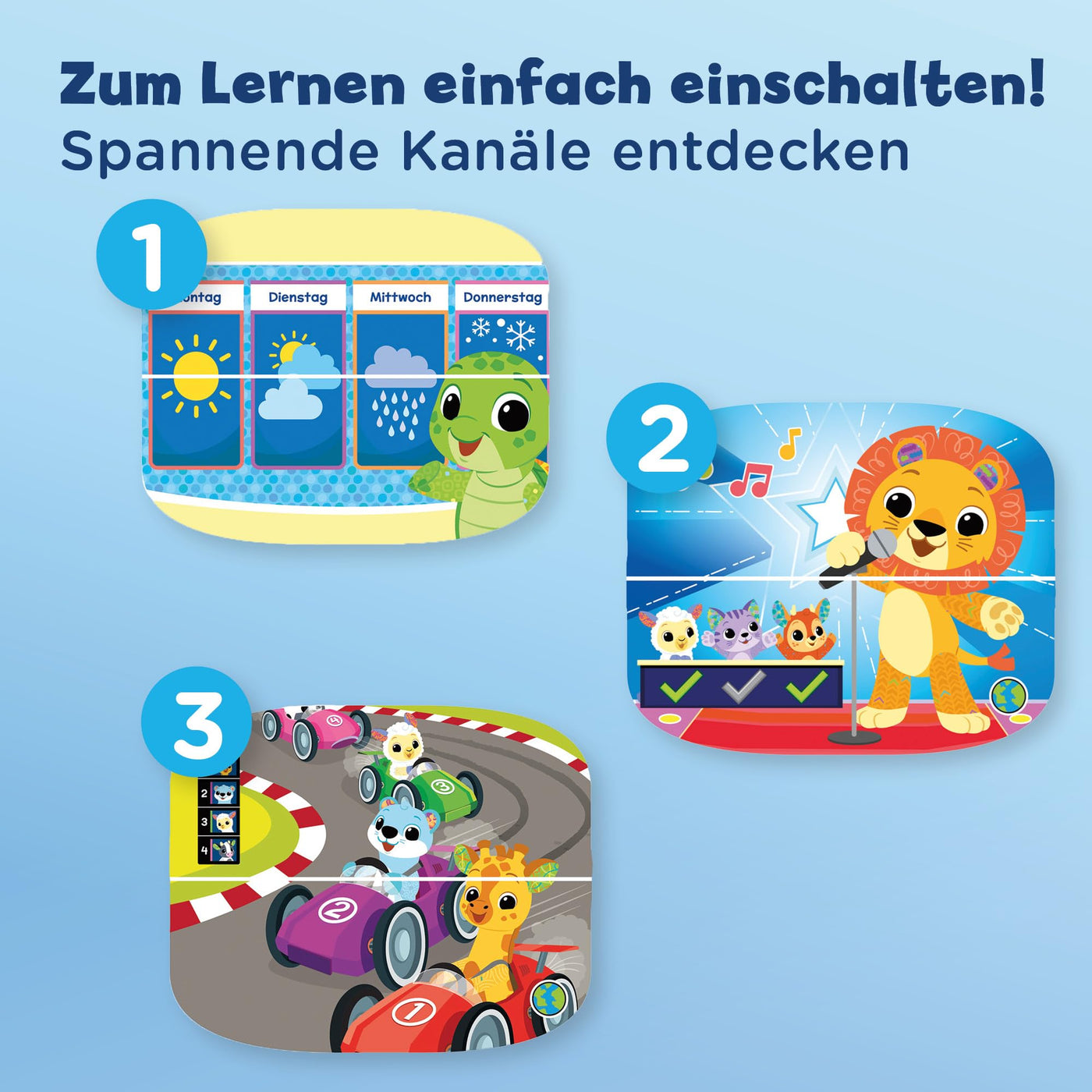 Vtech Lernspaß Fernseher – Interaktives Babyspielzeug ab 12 Monaten mit Musik, Tiergeräuschen, bunten Bildern und drehbarer Walze – Lernspielzeug für Babys & Kleinkinder