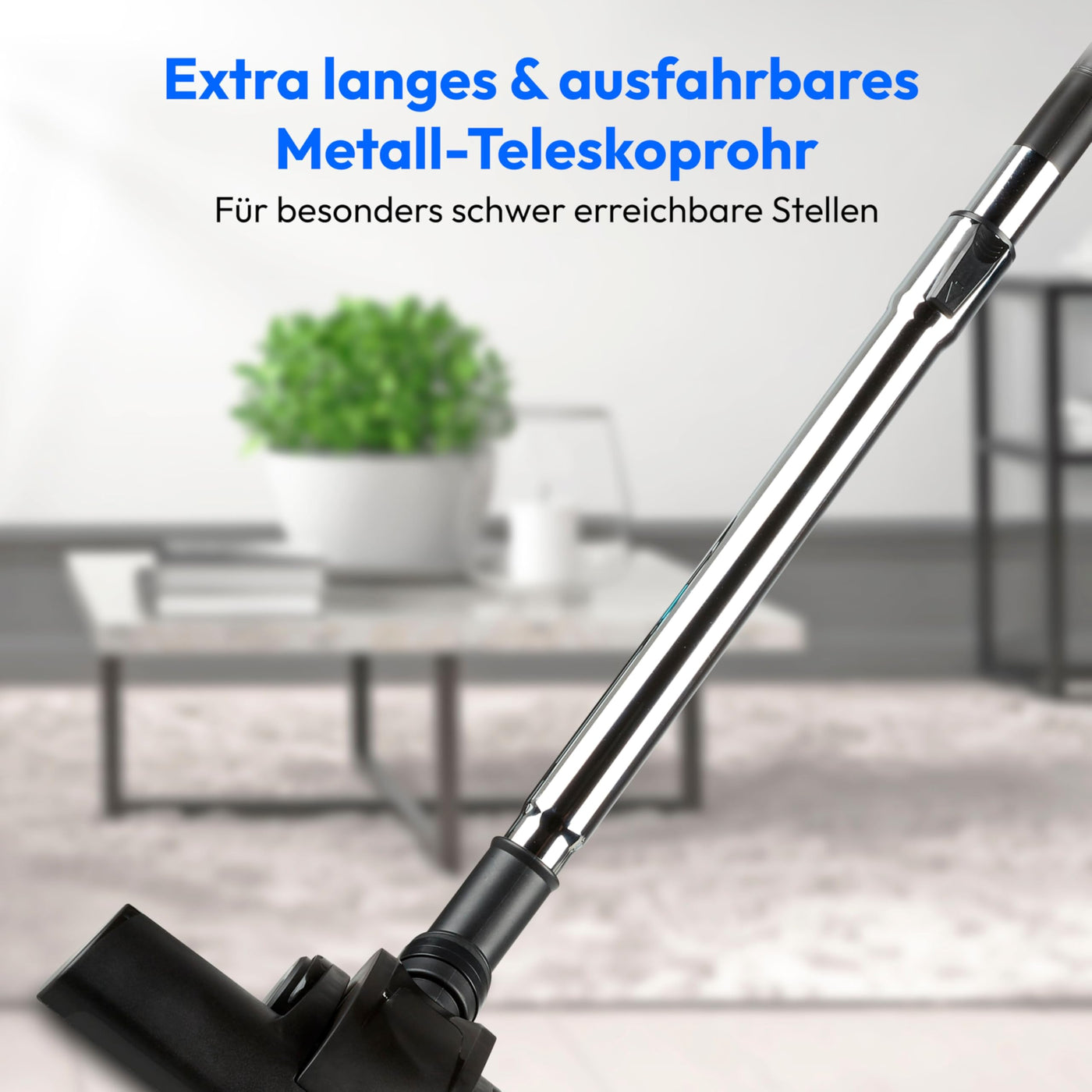 MEDION Zyklon-Staubsauger 800 Watt Leistung, 2 Liter Staubbehälterkapazität, 5 m Arbeitsradius, waschbarer EPA-Filter E12, MD 19407, blau