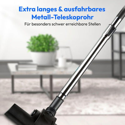 MEDION Zyklon-Staubsauger 800 Watt Leistung, 2 Liter Staubbehälterkapazität, 5 m Arbeitsradius, waschbarer EPA-Filter E12, MD 19407, blau