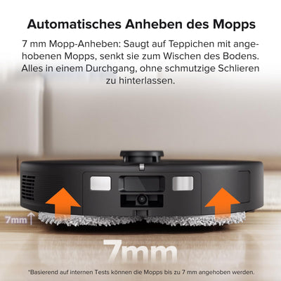 roborock Qrevo Saugroboter mit Wischfunktion Absaugstation 5500 Pa Saugkraft, 3D-Kartierung, Doppeldrehmopps Wischroboter automatische Wasser-Befüllung, Entleerung, Staubbeutel-Entleerung, Reinigung
