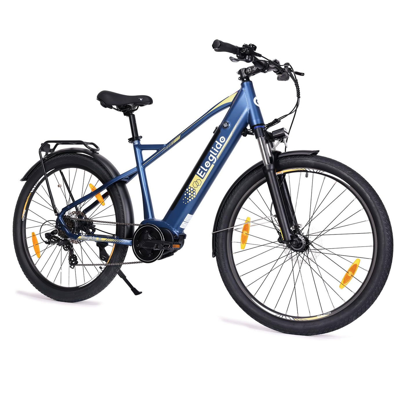 Eleglide C1/C1 ST E Bike mit Mittelmotor, 27,5 Zoll 70 Nm Elektrofahrrad für Damen und Herren, 250W E-Bike, 14,5 Ah Lithium-Akku, Shimano 7 Gänge Trekking Ebike, cityräder 25km/h bis zu 150KM (C1)