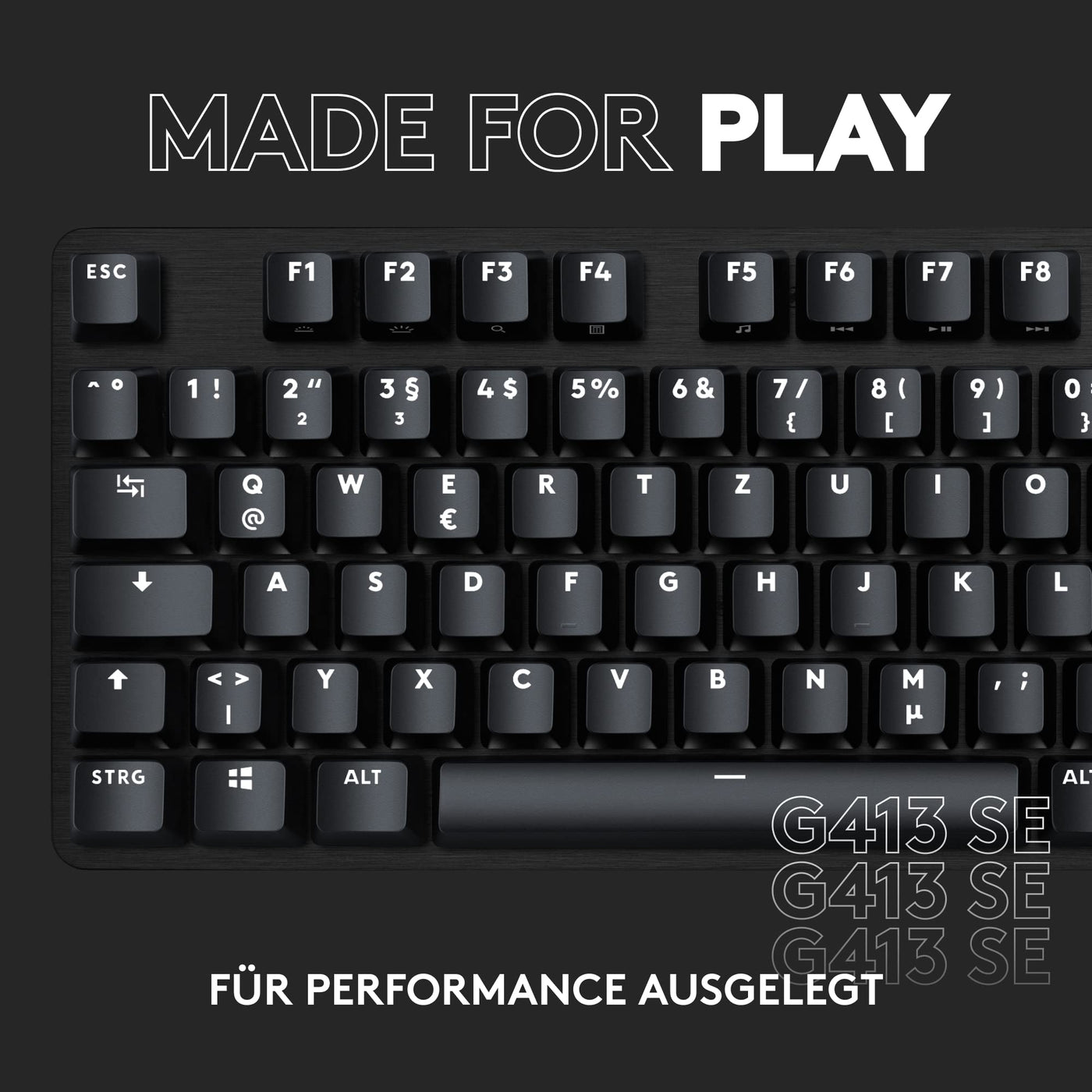 Logitech G413 SE Mechanische Gaming-Tastatur - Mit Hintergrundbeleuchtung, taktilen mechanischen Schaltern, Anti-Ghosting, Kompatibel mit Windows, macOS, Deutsches QWERTZ-Layout - Schwarz