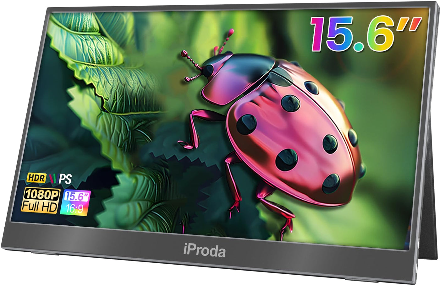 Portable Monitor, 15.6 Inch Mobiler Monitor, FHD 1080P Tragbarer Monitor mit Lautsprecher, Portabler PC Monitor Laptop Bildschirm Erweiterung USB C Zweiter Bildschirm für Laptop Gaming Switch/Xbox