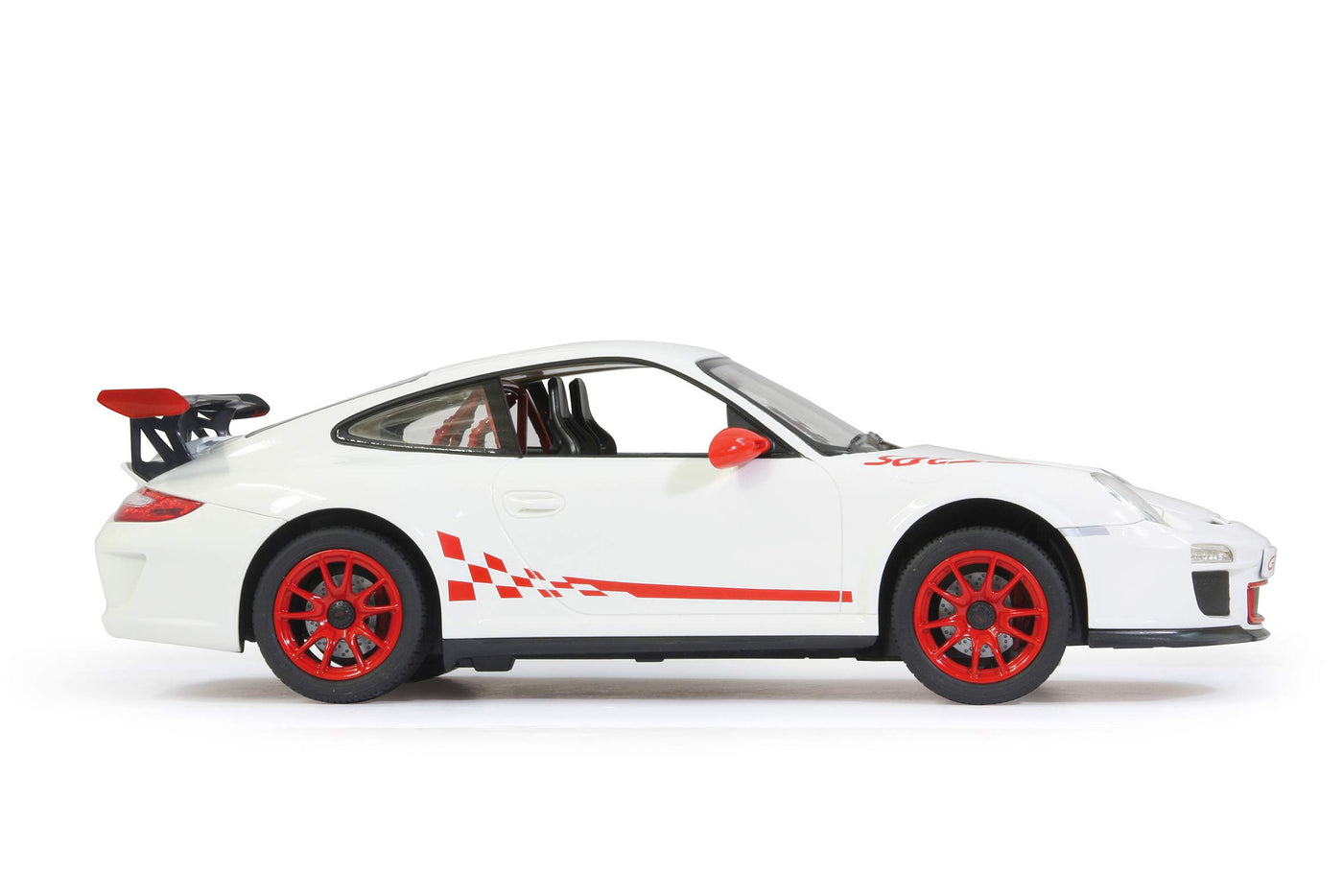 JAMARA Porsche GT3 RS 1:14 Weiss 2,4GHz - offiziell lizenziert, bis 1 Std. Fahrzeit bei 11 Km/h, LED, Perfekt nachgebildete Details, detaillierter Innenraum,hochwertige Verarbeitung