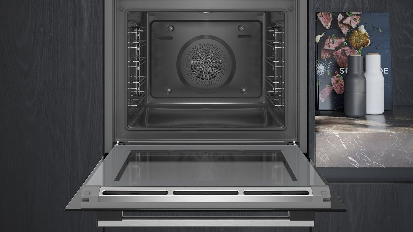 Siemens EQ110KA1Z iQ100 Herd-Glaskeramik-Kochfeld-Kombination (herdgesteuert), 59,4 cm breit, Schnellaufheizung, 3D-Heißluft Plus Backen auf 3 Ebenen