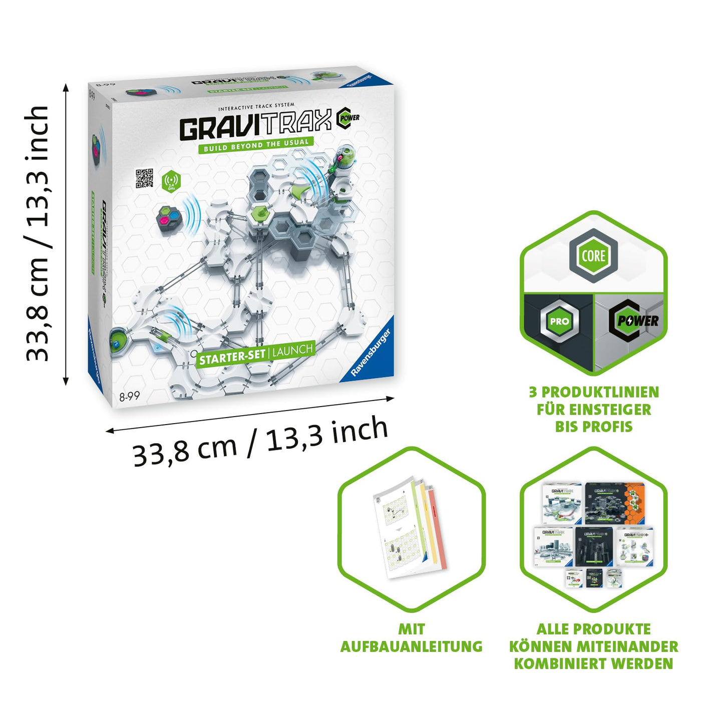 Ravensburger GraviTrax Power Starter-Set Launch. Erweiterbares interaktives Kugelbahnsystem mit elektronischen Elementen, für Kinder ab 8 Jahren