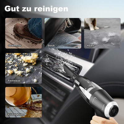 Jingyunali Tragbarer Handstaubsauger - Kabelloser Staubsauger mit 8000PA Saugkraft für Autos, Haus, Haustiere und Enge Räume