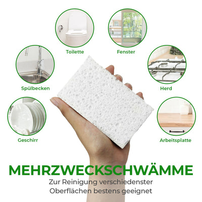 AIRNEX Biologisch Abbaubarer Spülschwamm 10er Set – Kompostierbarer Naturschwamm Aus Zellulose und Kokosfasern Mit Topfreiniger– Umweltfreundlicher Putzschwamm – Geruchloser Küchenschwamm Sponge